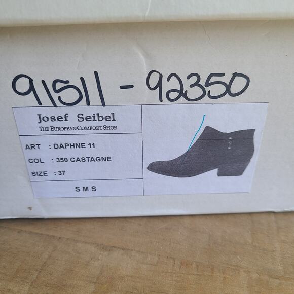 Josef Seibel Womens Daphne Brown Leather Ankle Bootie Boots EU 37‎ 6-6.5 Comfort - Picture 8 of 8